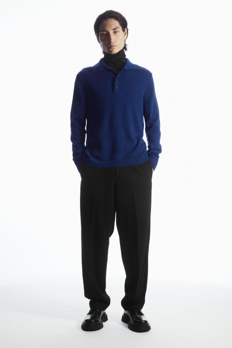 Polo COS Lana And Cashmere Hombre Azules Oscuro | 20549OACM