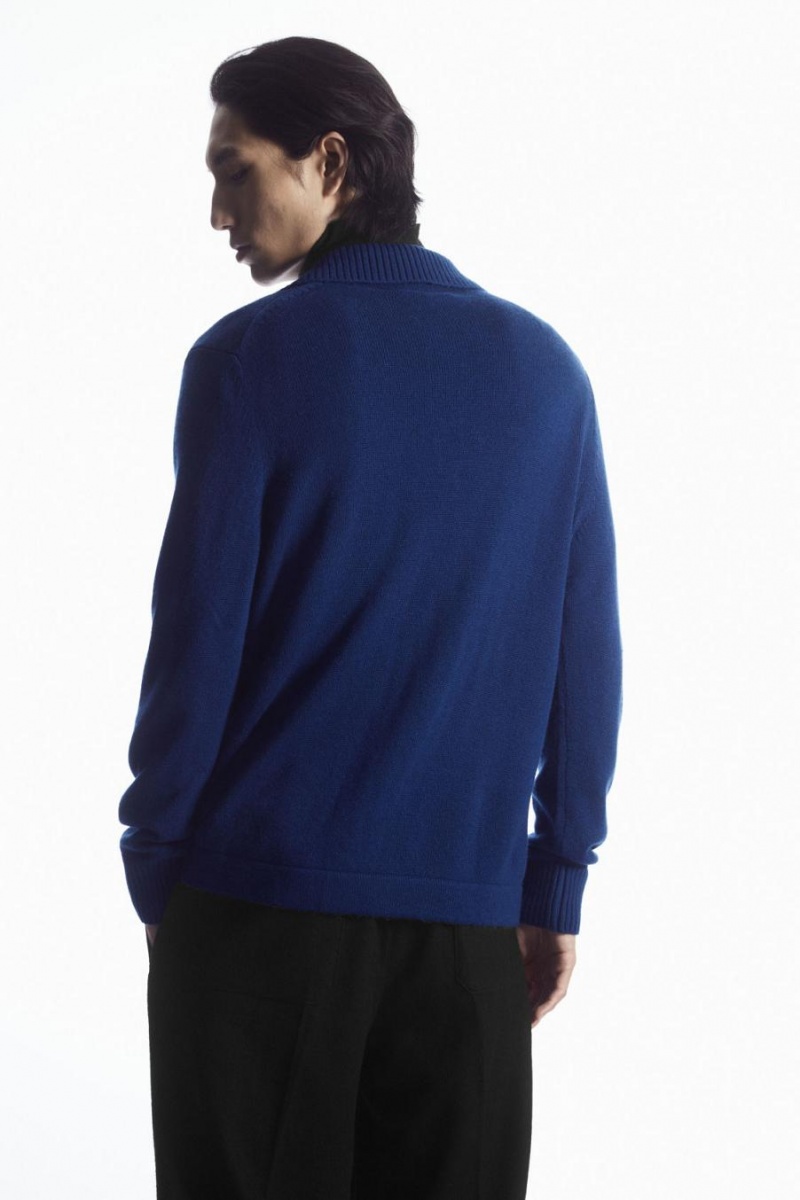 Polo COS Lana And Cashmere Hombre Azules Oscuro | 20549OACM