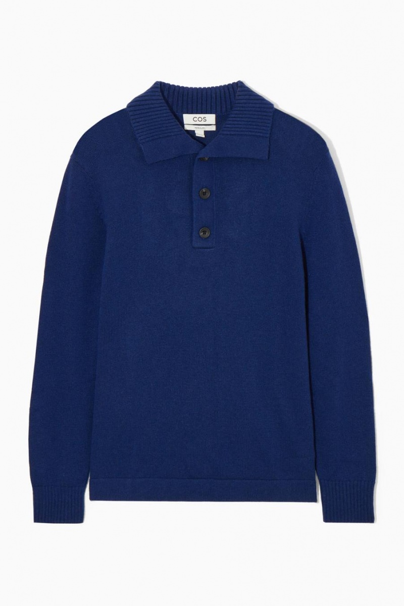 Polo COS Lana And Cashmere Hombre Azules Oscuro | 20549OACM