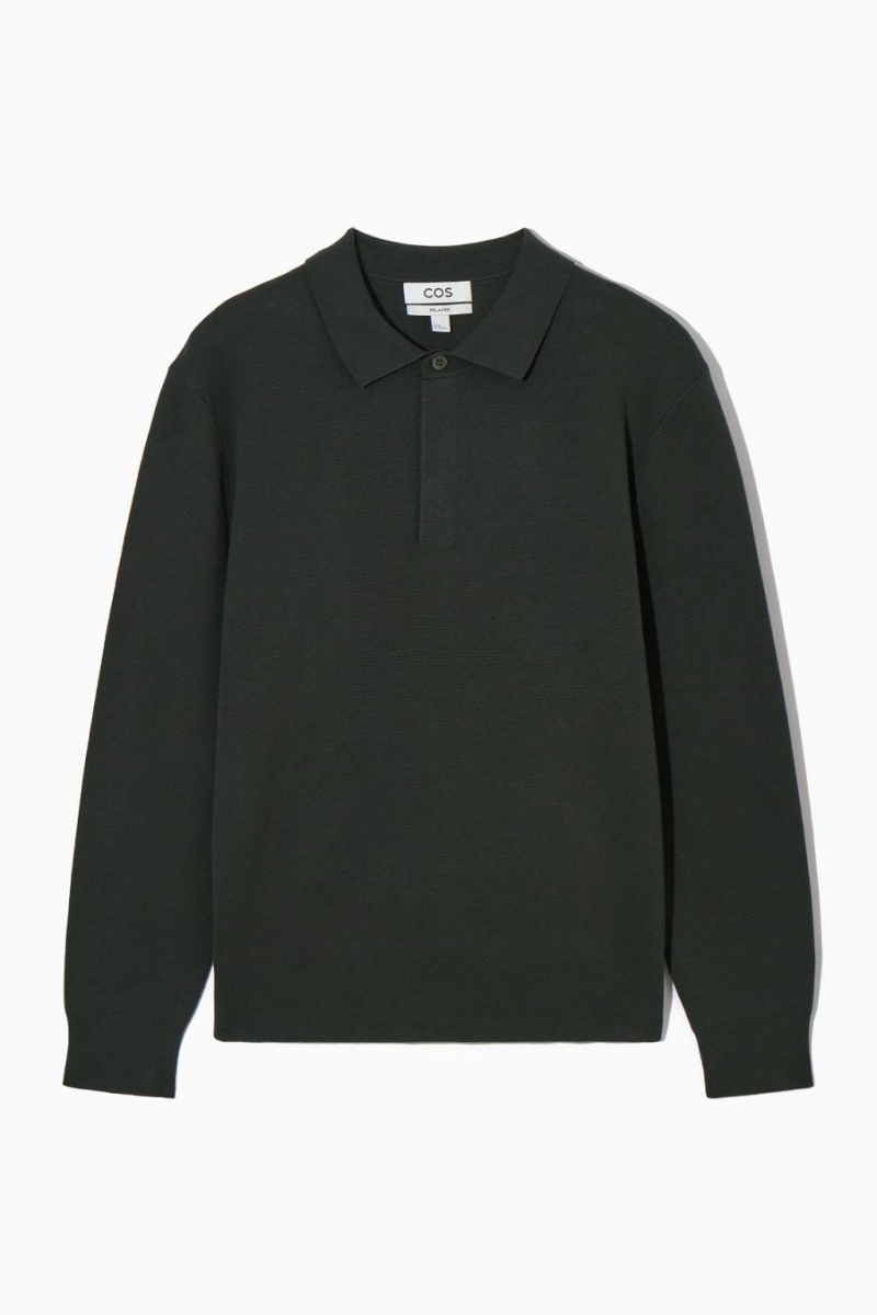 Polo COS Minimal De Punto Hombre Verdes Oscuro | 67310RPXG