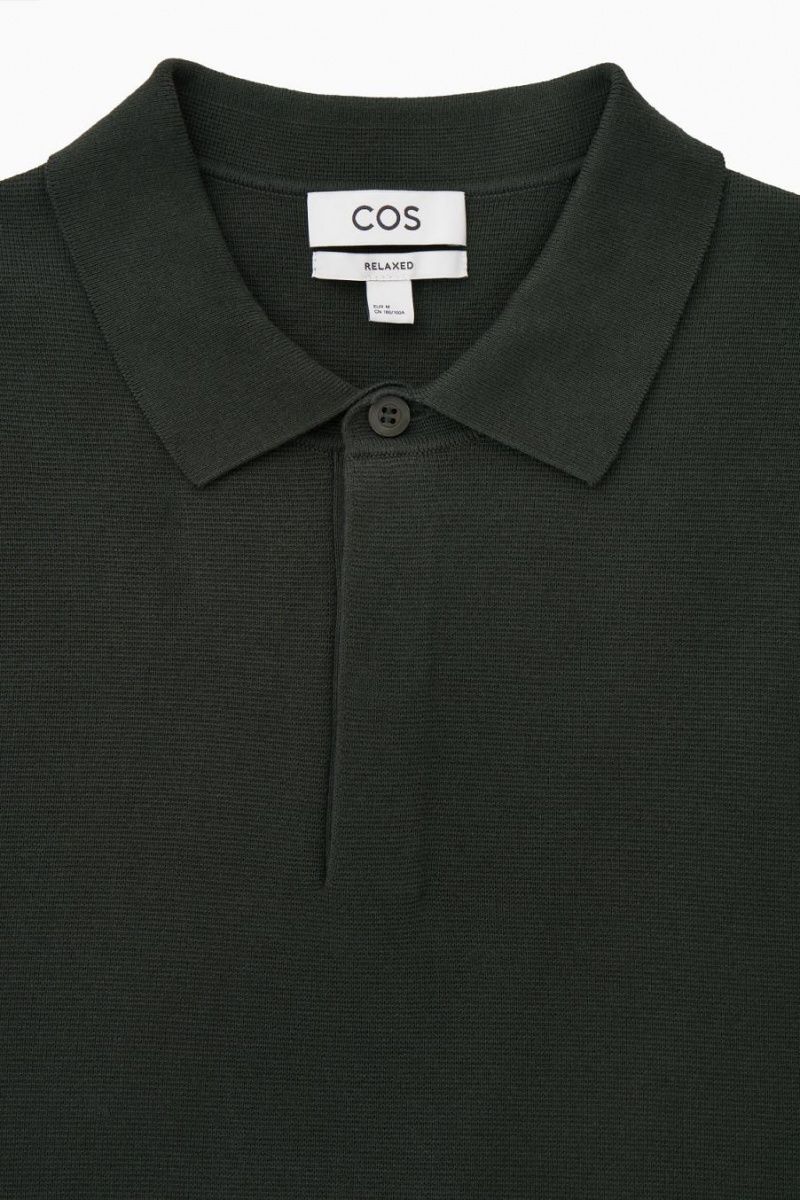 Polo COS Minimal De Punto Hombre Verdes Oscuro | 67310RPXG