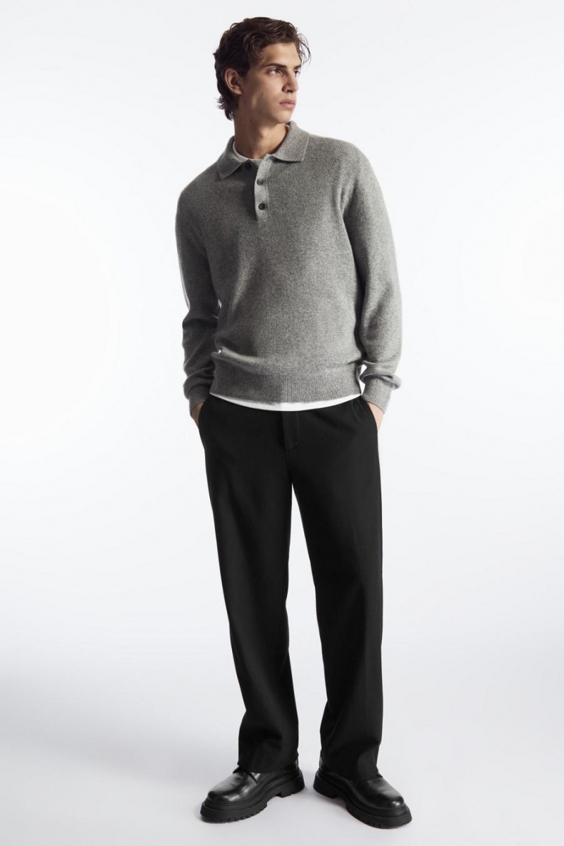 Polo COS Pure Cashmere Hombre Grises | 46925UCDS