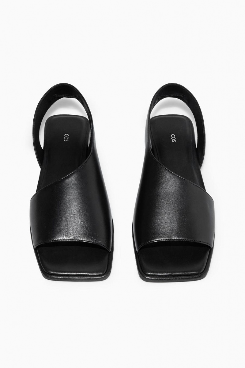 Sandalias COS Cuero Destalonadas Mujer Negros | 24813GQTA