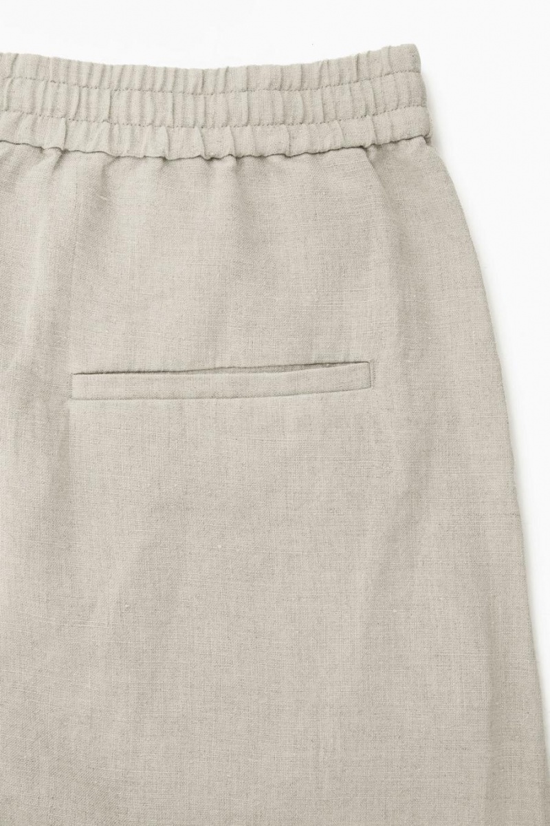 Short COS Elasticated Linen Mujer Beige Claro | 47153RDYG