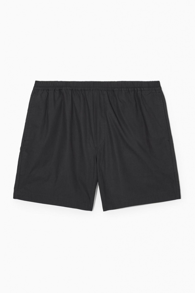 Short COS Elasticated Poplin Hombre Negros | 62930VFRZ