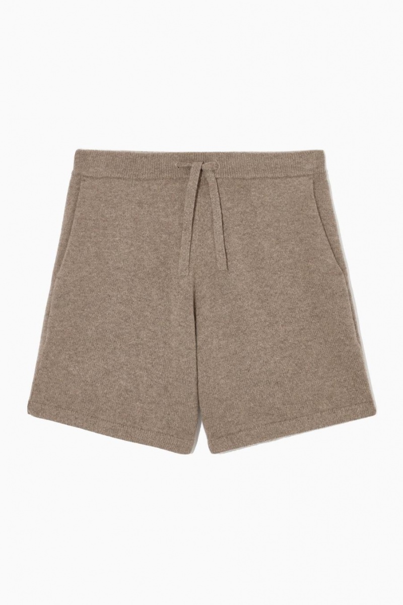 Short COS Pure Cashmere Drawstring Hombre Beige Oscuro | 62579DVWG