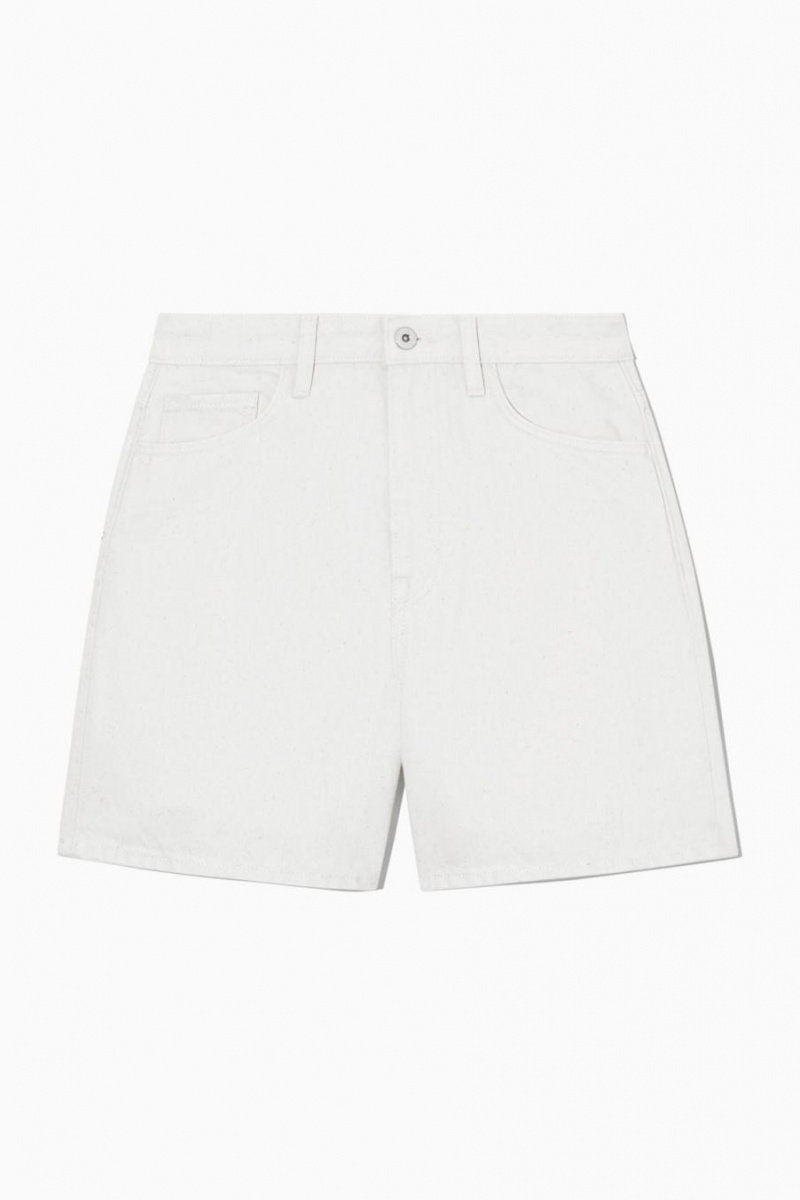 Short COS Relaxed-fit Denim Mujer Blancos | 35947EAQX