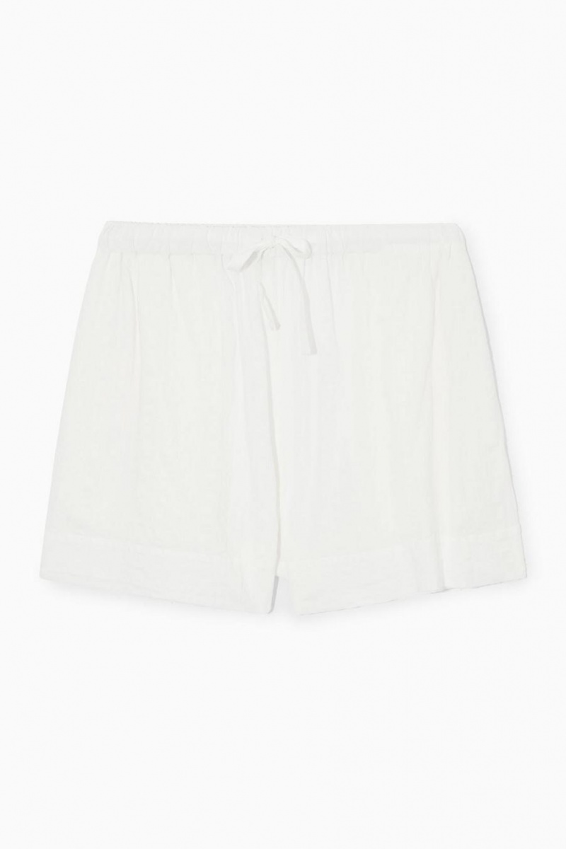 Short COS Seersucker Drawstring Mujer Blancos | 27850VMAK