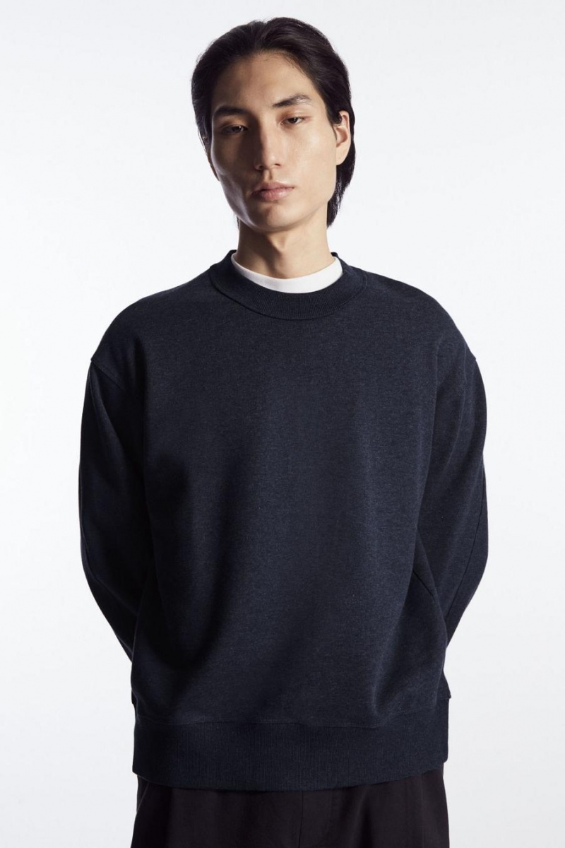 Sudadera COS Mock-neck Hombre Azul Marino | 98326ZLUX