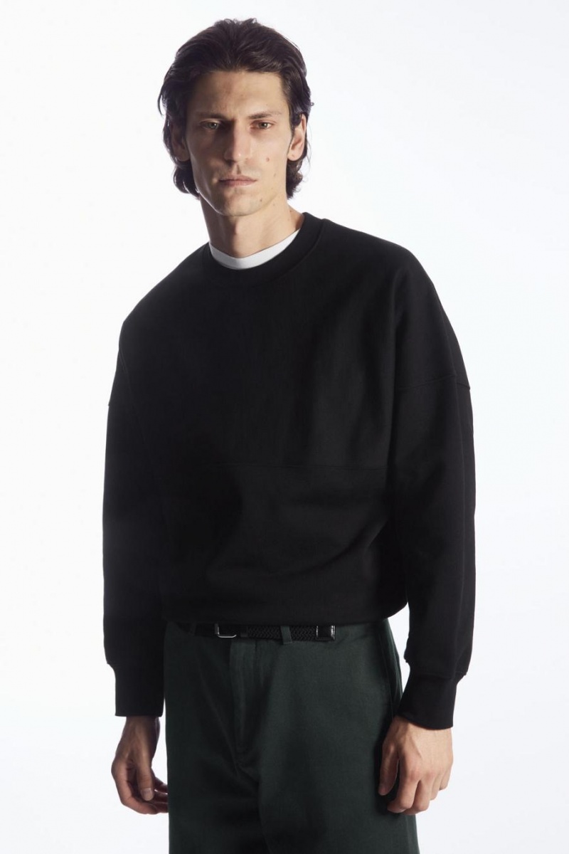 Sudadera COS Oversized Exposed-seam Hombre Negros | 01386EOCF