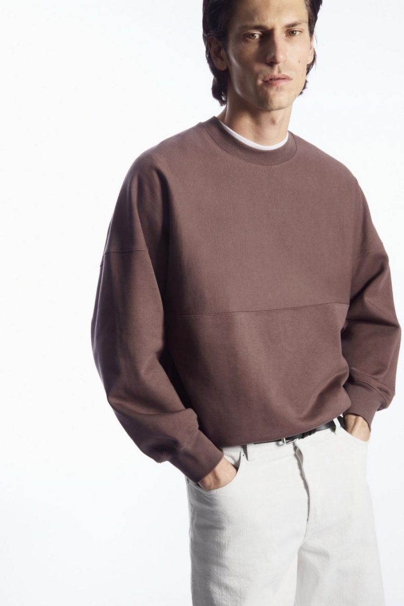 Sudadera COS Oversized Exposed-seam Hombre Morados | 48657EGVN