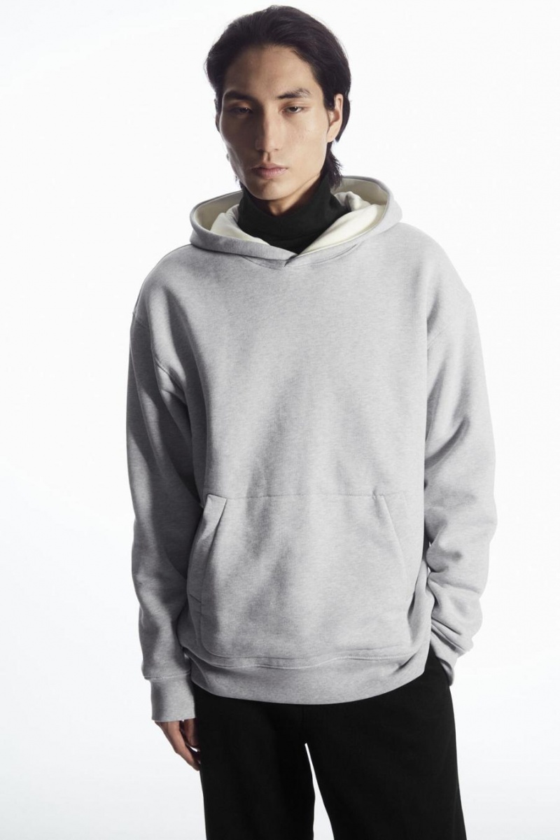 Sudadera con Capucha COS Double-layered Jersey Hombre Grises Blancos | 30284SOWE