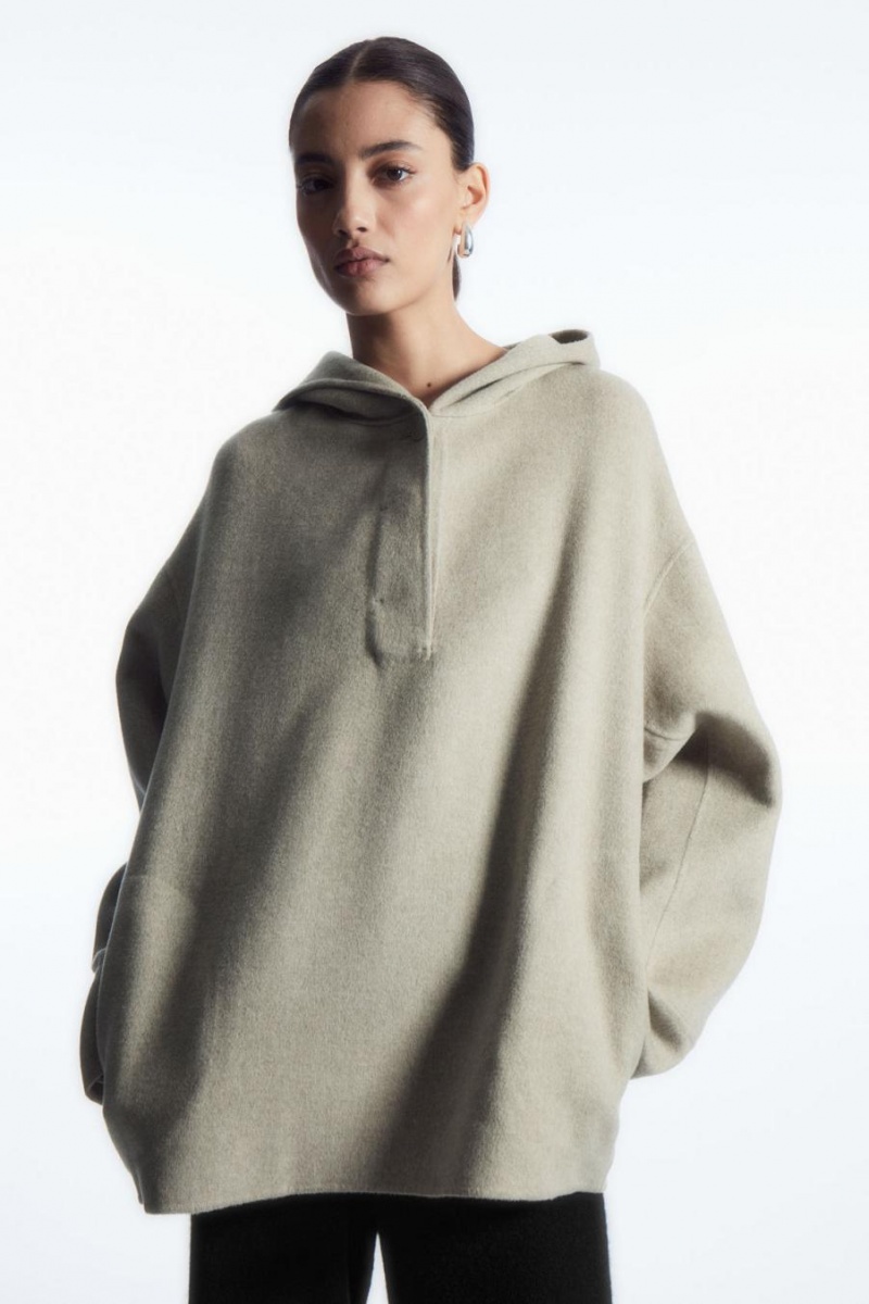 Sudadera con Capucha COS Oversized Double-faced Lana Mujer Beige Claro | 17963HADY