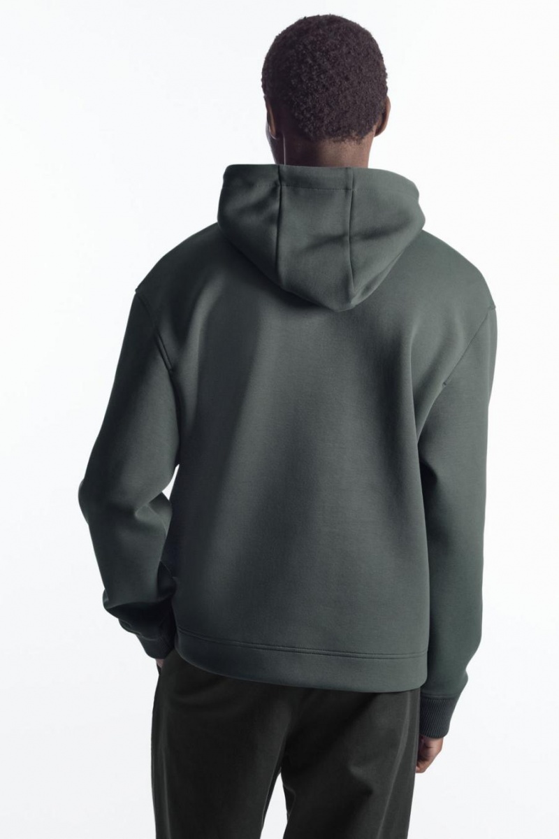 Sudadera con Capucha COS Relaxed-fit Scuba Hombre Verdes Oscuro | 76831QZBR