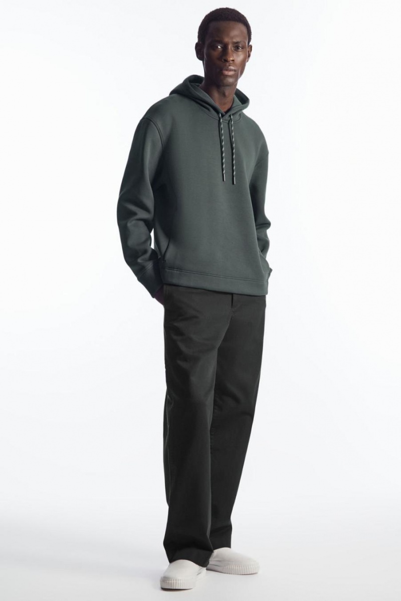 Sudadera con Capucha COS Relaxed-fit Scuba Hombre Verdes Oscuro | 76831QZBR