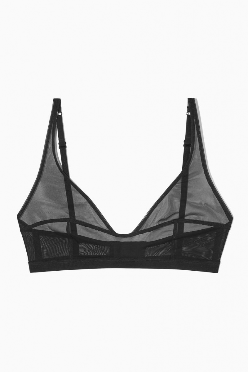 Sujetador COS Mesh Soft-cup Plunge Mujer Negros | 45967ALDJ