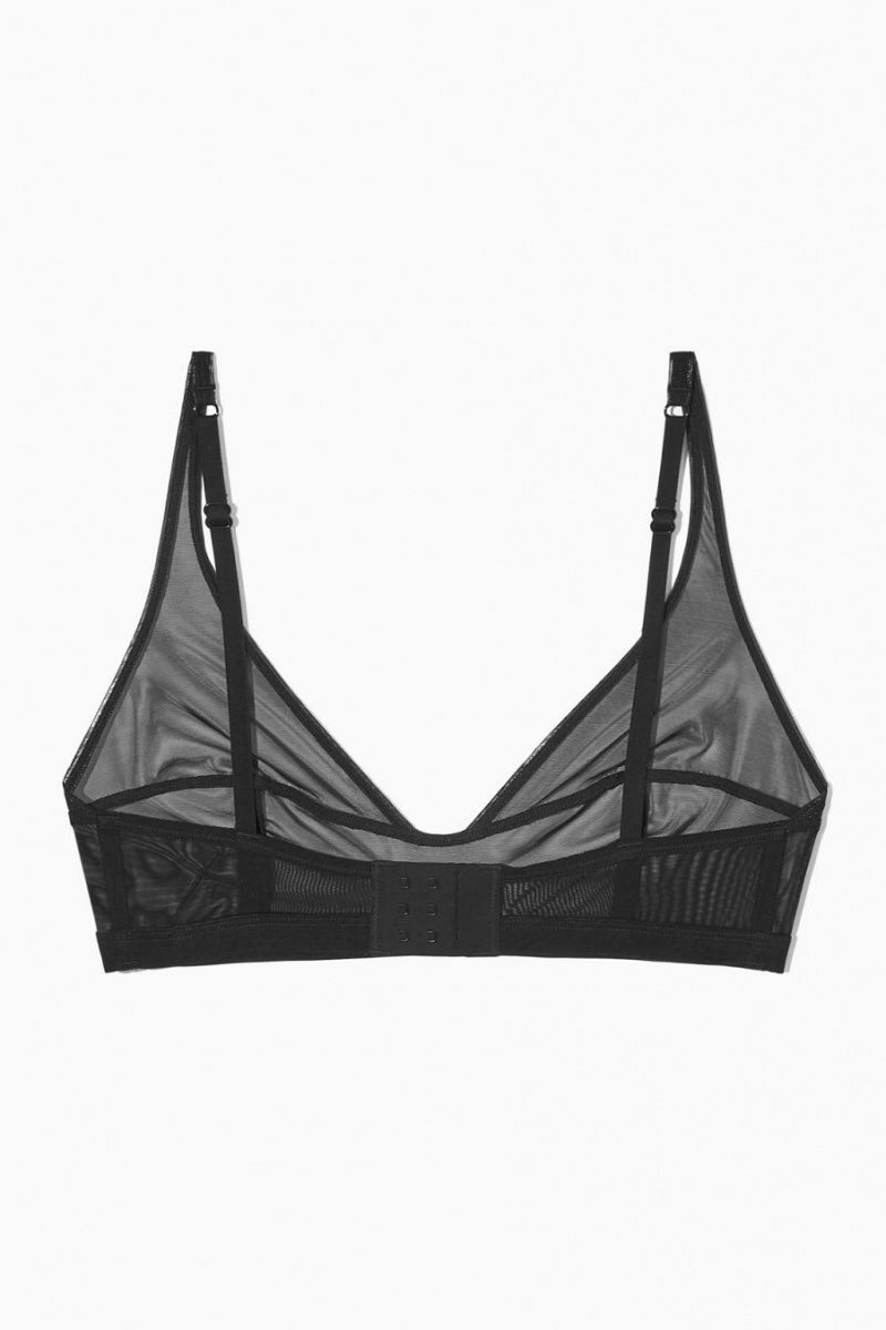 Sujetador COS Mesh Soft-cup Plunge Mujer Negros | 45967ALDJ