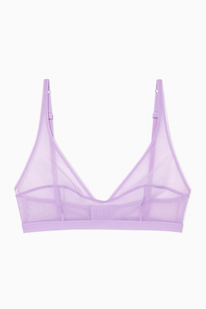 Sujetador COS Mesh Soft-cup Plunge Mujer Morados Claro | 17598QKUE