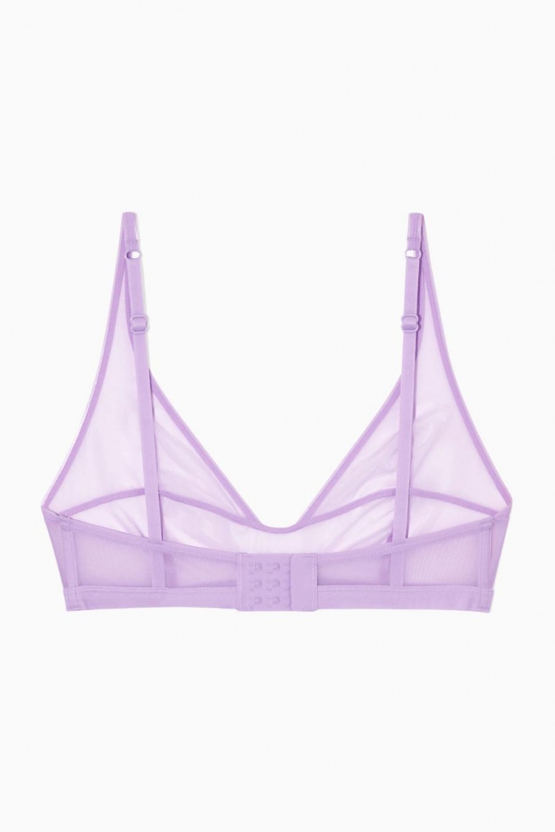 Sujetador COS Mesh Soft-cup Plunge Mujer Morados Claro | 17598QKUE