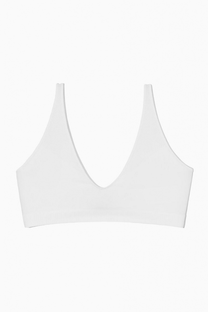 Sujetador COS Seamless Acanalado Mujer Blancos | 62840DXTL