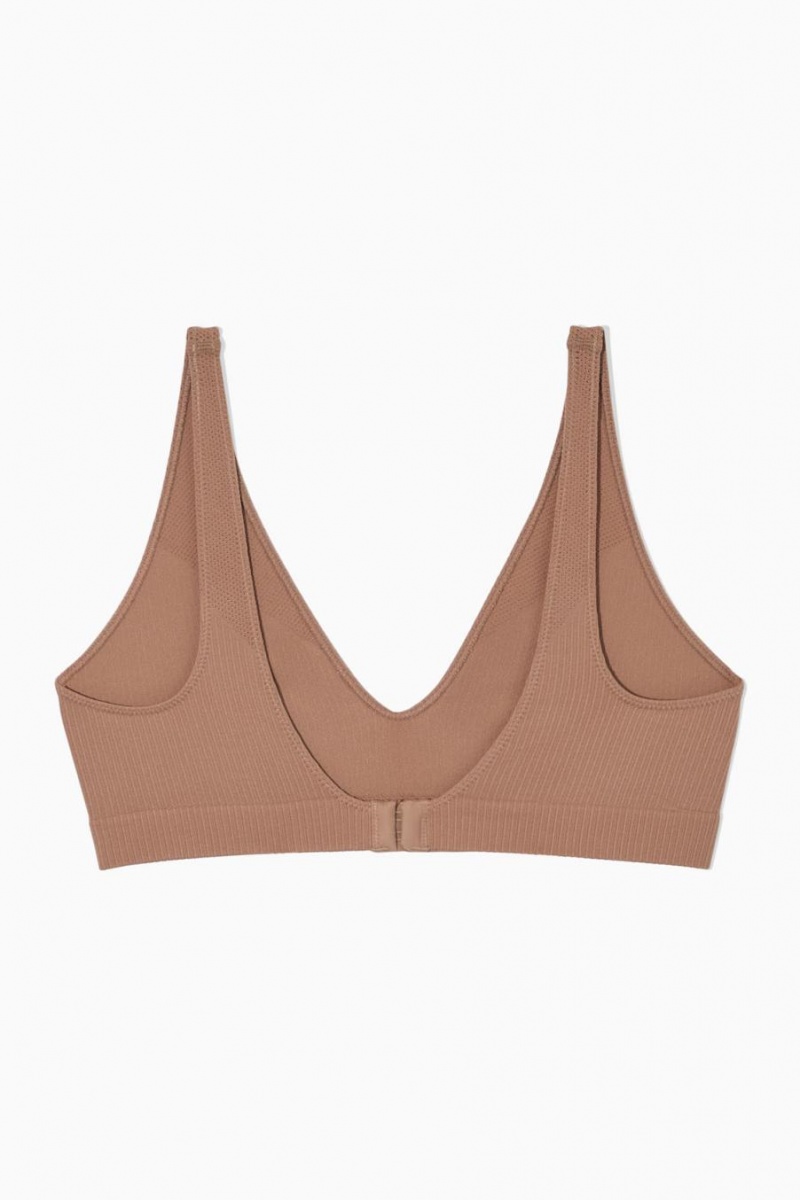 Sujetador COS Seamless Acanalado Mujer Beige Oscuro | 90235AVOE