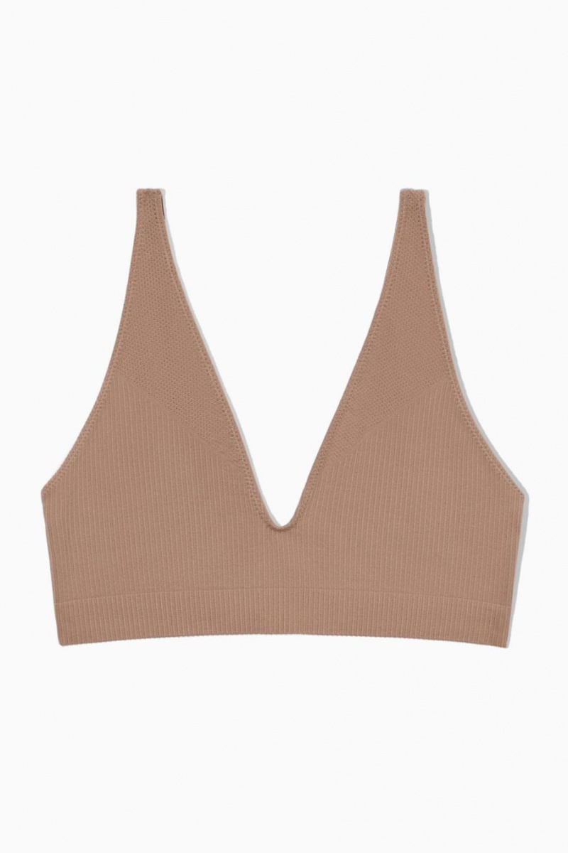 Sujetador COS Seamless Acanalado Mujer Beige Oscuro | 92367DXUI