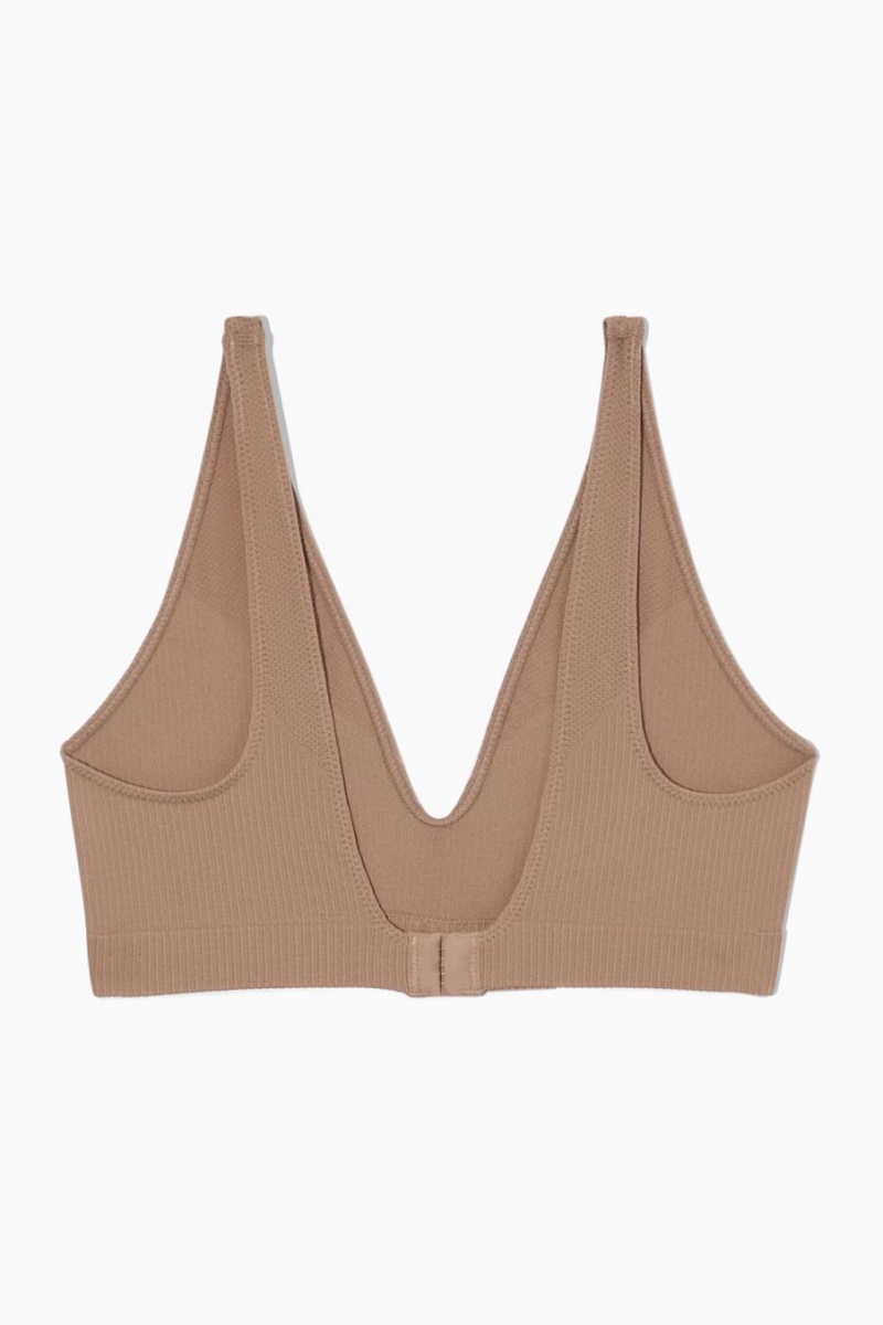 Sujetador COS Seamless Acanalado Mujer Beige Oscuro | 92367DXUI