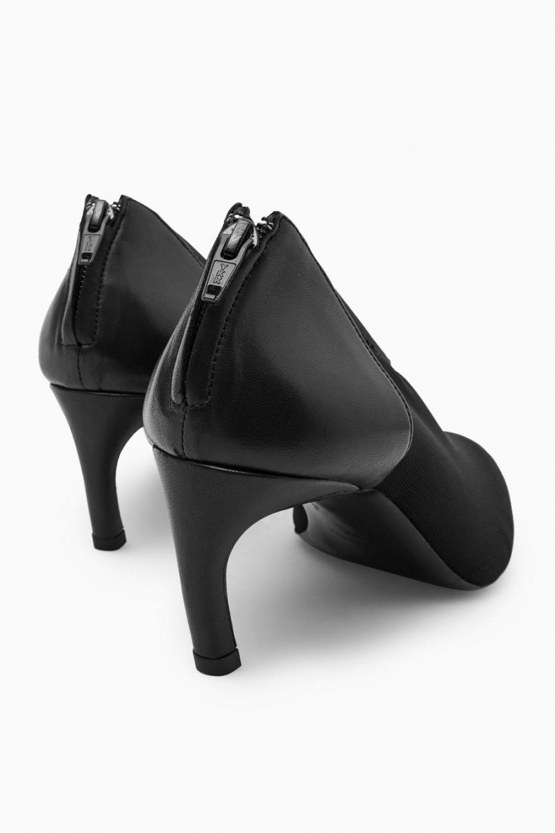 Tacones COS Cuero And Mesh Mujer Negros | 91308OEGB