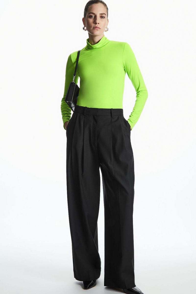 Top COS Long-sleeved Roll-neck Jersey Mujer Verdes Claro | 25186AWKN