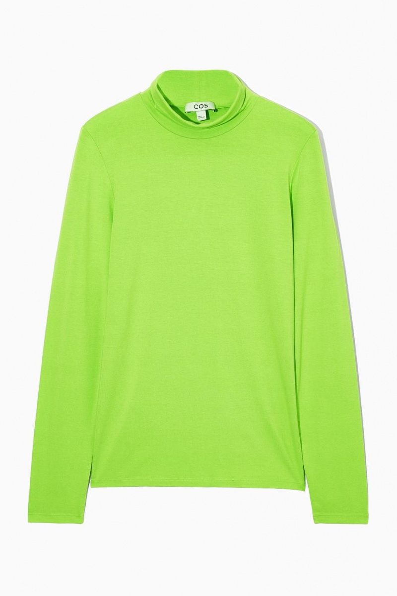 Top COS Long-sleeved Roll-neck Jersey Mujer Verdes Claro | 25186AWKN