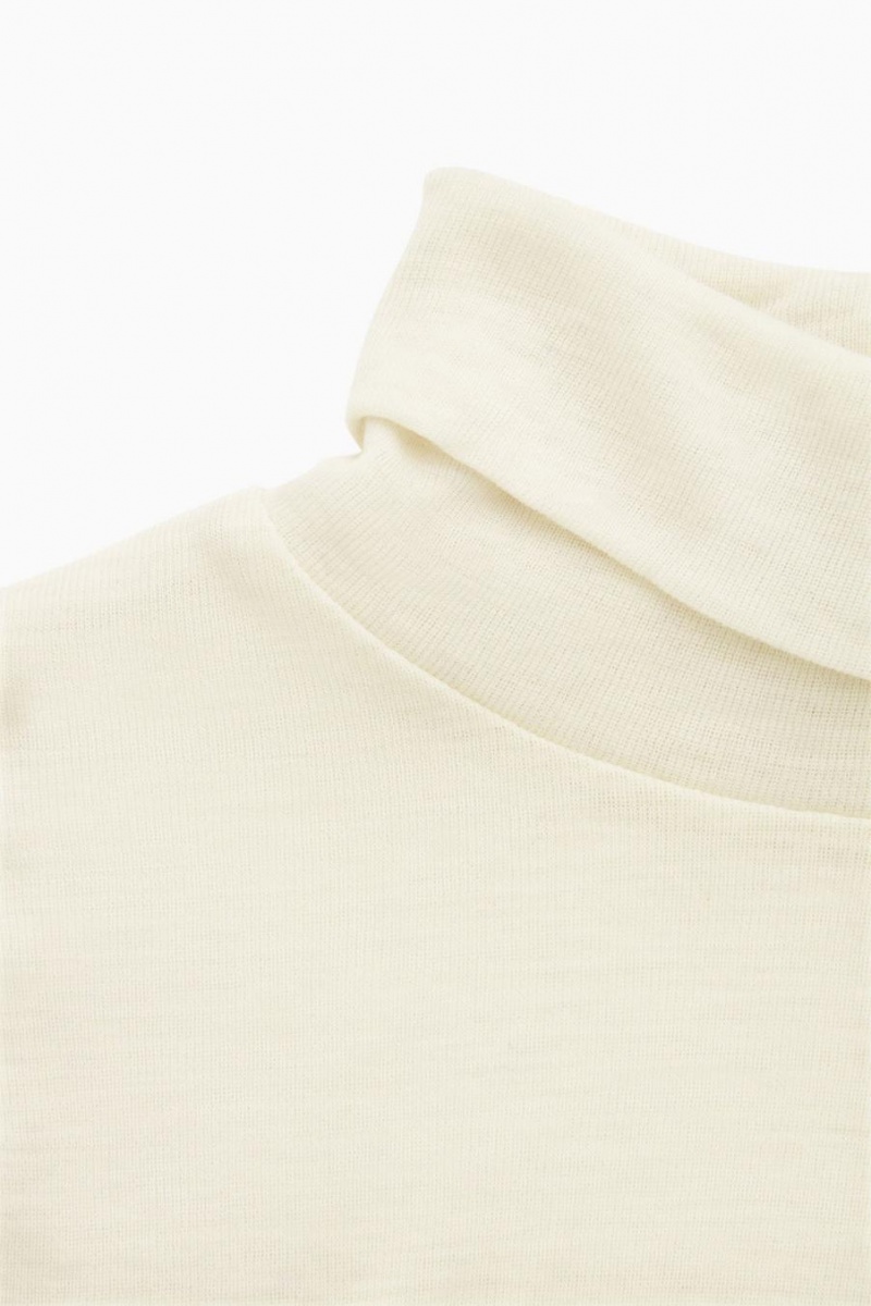 Top COS Merino Lana Turtleneck Mujer Blancos | 15390VZLM