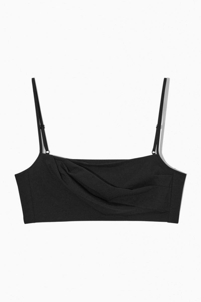 Top COS Square-neck Crop Mujer Negros | 49725KARE