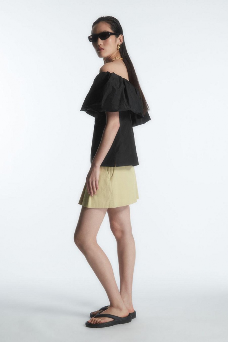 Top COS Voluminous Off-the-shoulder Mujer Negros | 06243ITQM