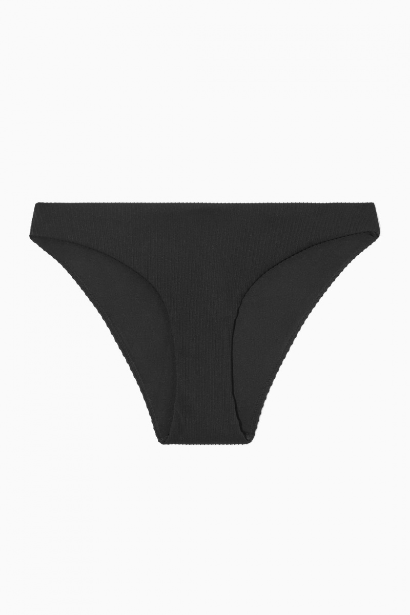 Trajes De Baño COS Classic Acanalado Bikini Briefs Mujer Negros | 82136MVES