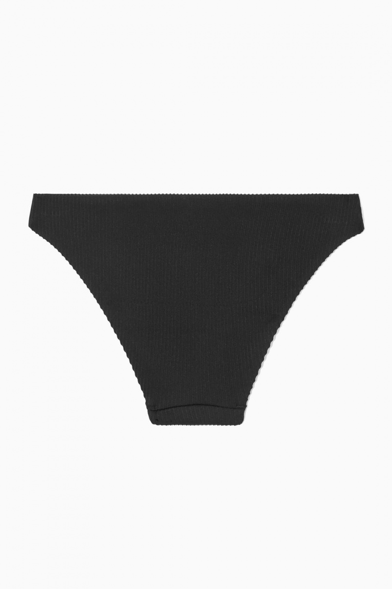 Trajes De Baño COS Classic Acanalado Bikini Briefs Mujer Negros | 82136MVES