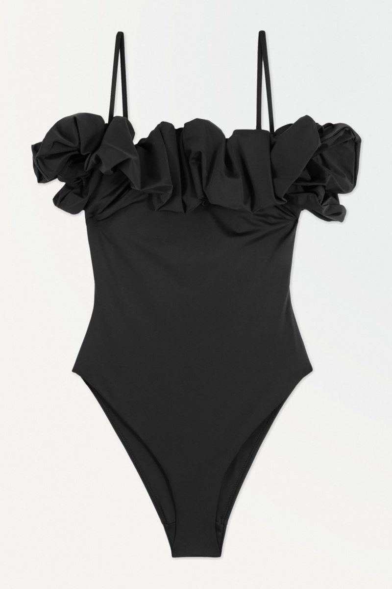 Trajes De Baño COS The Ruffled Swimsuit Mujer Negros | 23506DLKX