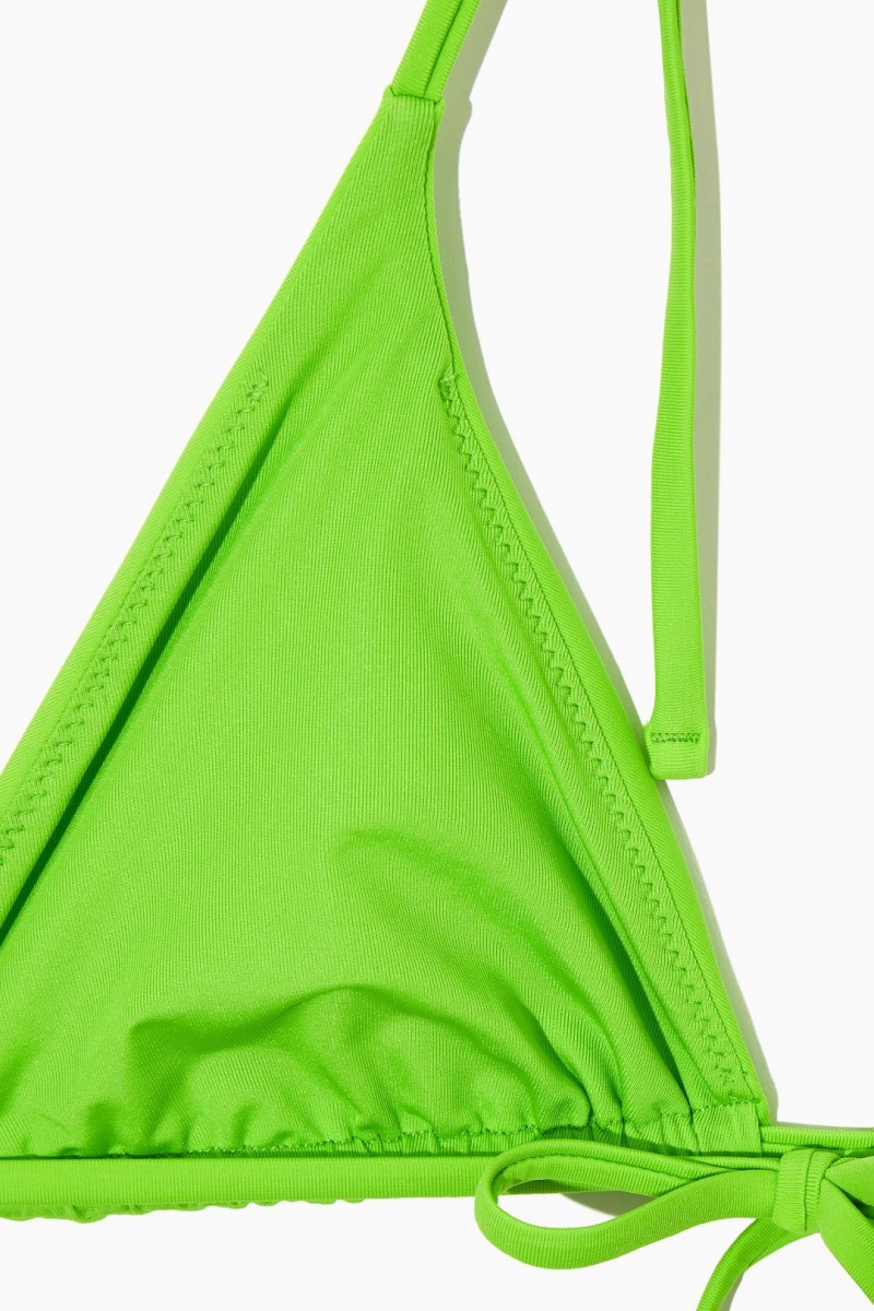 Trajes De Baño COS Triangle Bikini Top Mujer Verdes | 92860CNJL