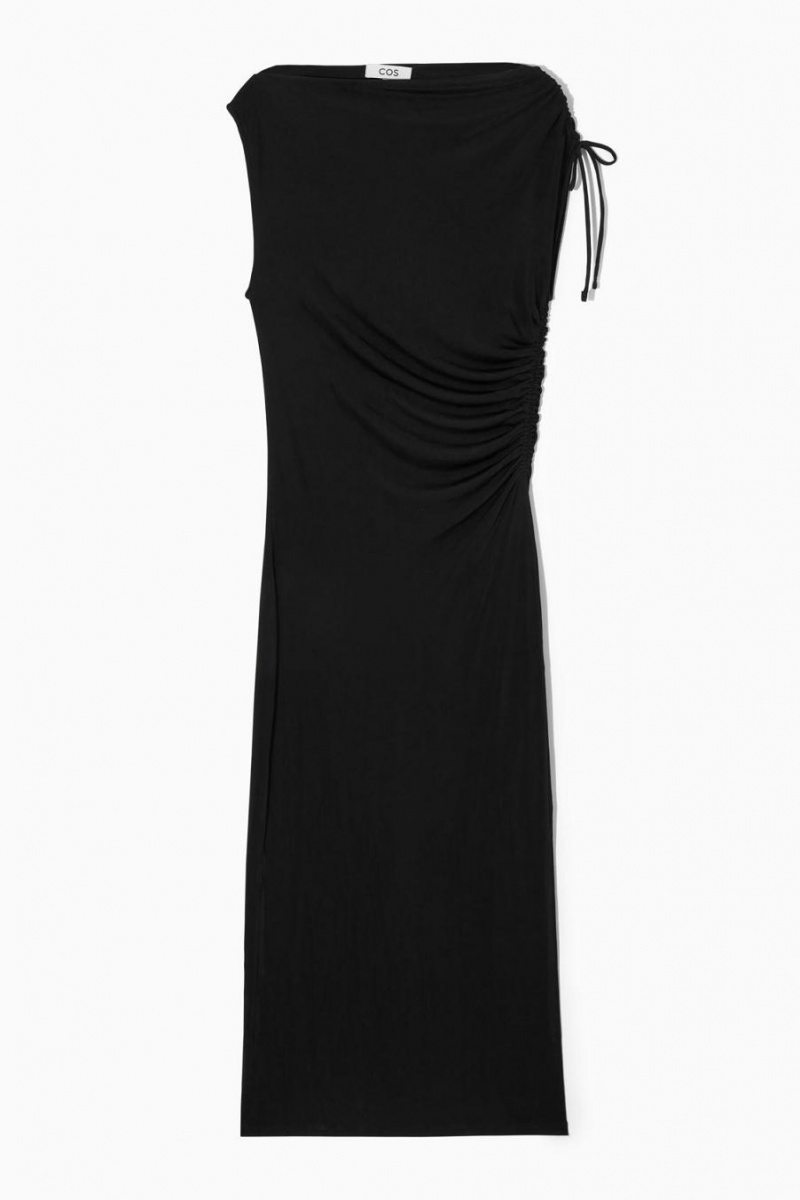 Vestido COS Asymmetric Off-the-shoulder Wrap Mujer Negros | 04529OXLV