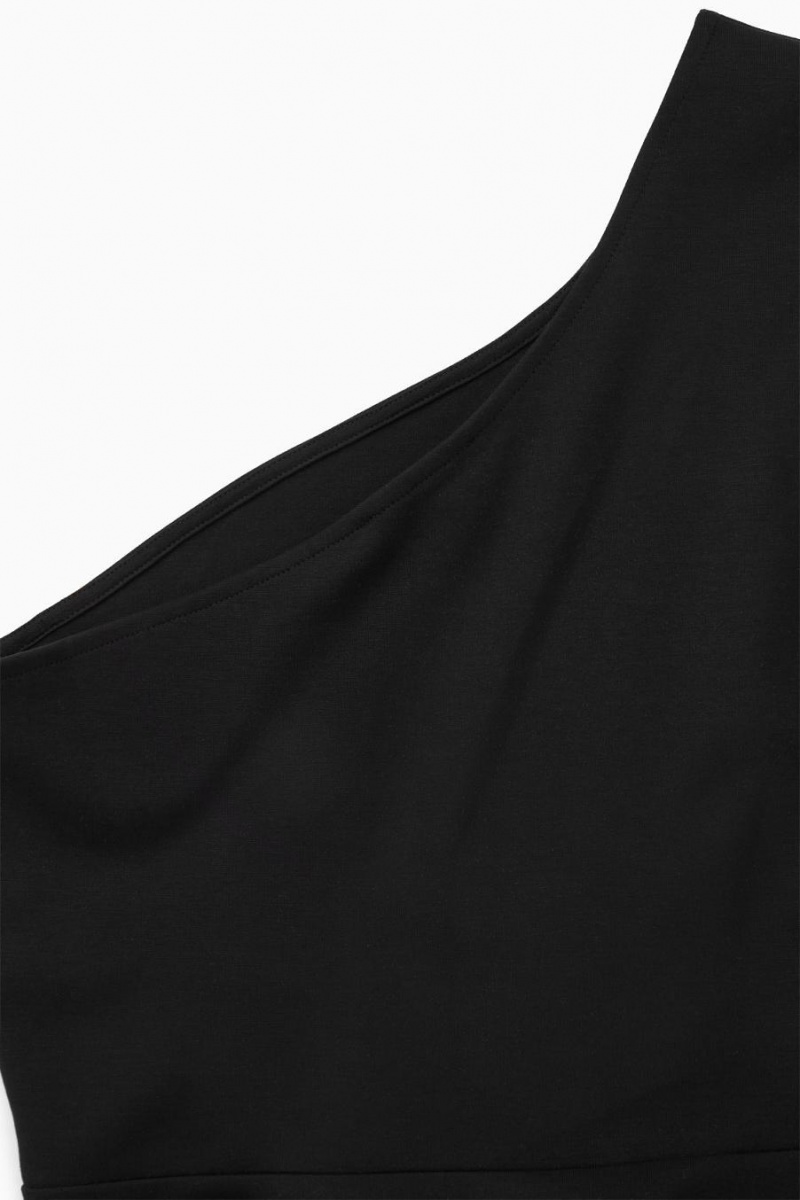 Vestido COS Asymmetric One-shoulder Midi Mujer Negros | 74263HRTQ