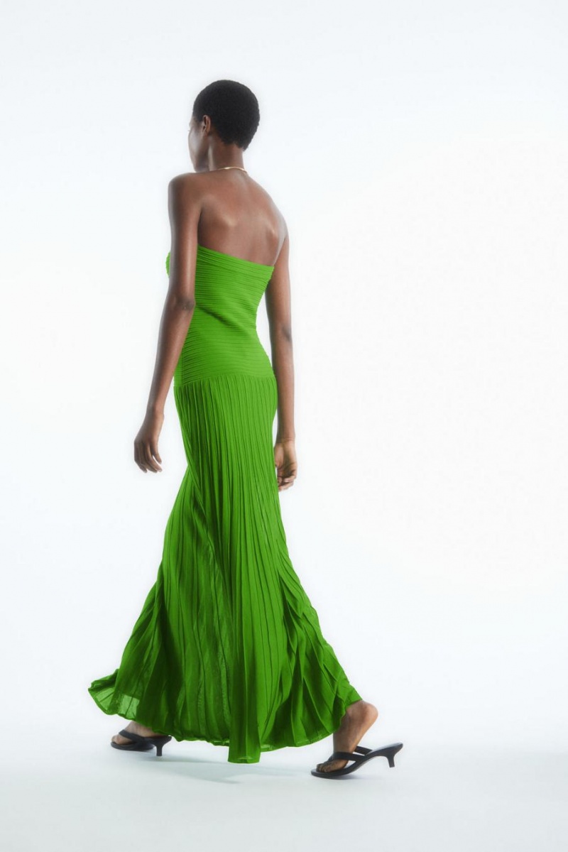 Vestido COS De Punto Bandeau Maxi Mujer Verdes | 53087FOCQ