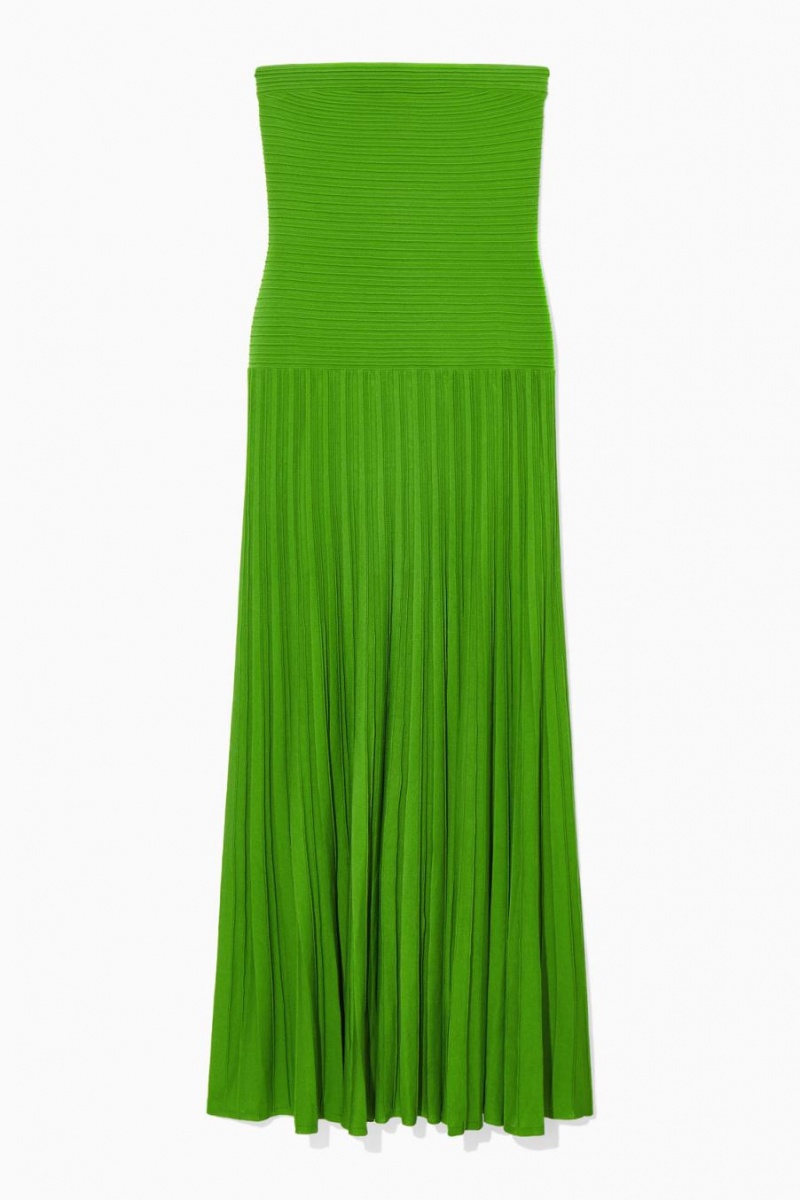 Vestido COS De Punto Bandeau Maxi Mujer Verdes | 53087FOCQ