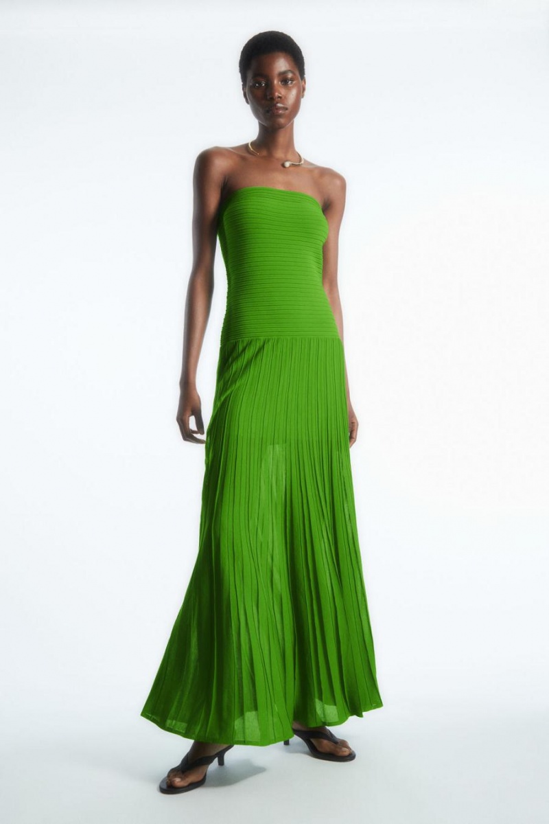 Vestido COS De Punto Bandeau Maxi Mujer Verdes | 53087FOCQ