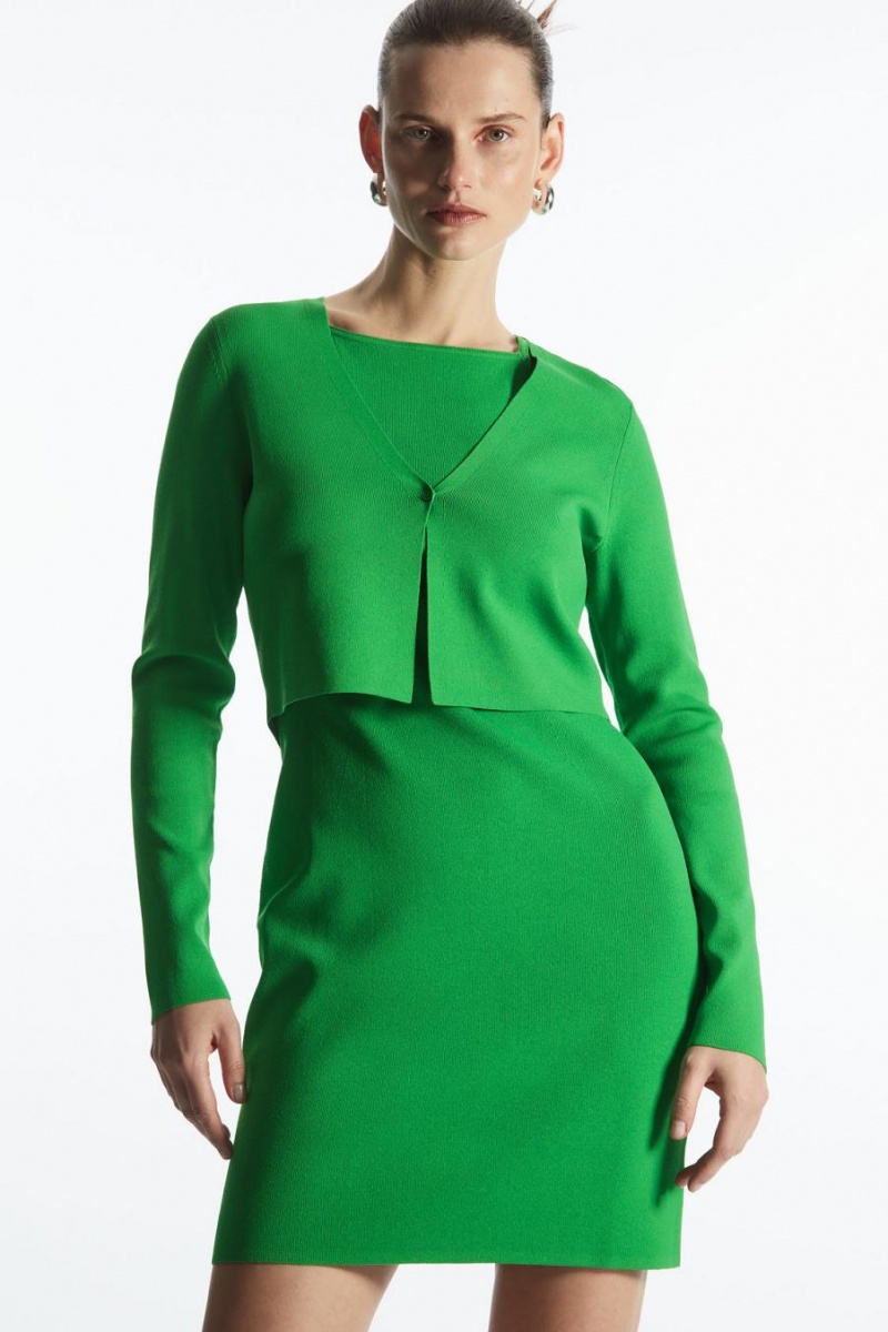 Vestido COS De Punto Bodycon Mini Mujer Verdes | 97203NZER