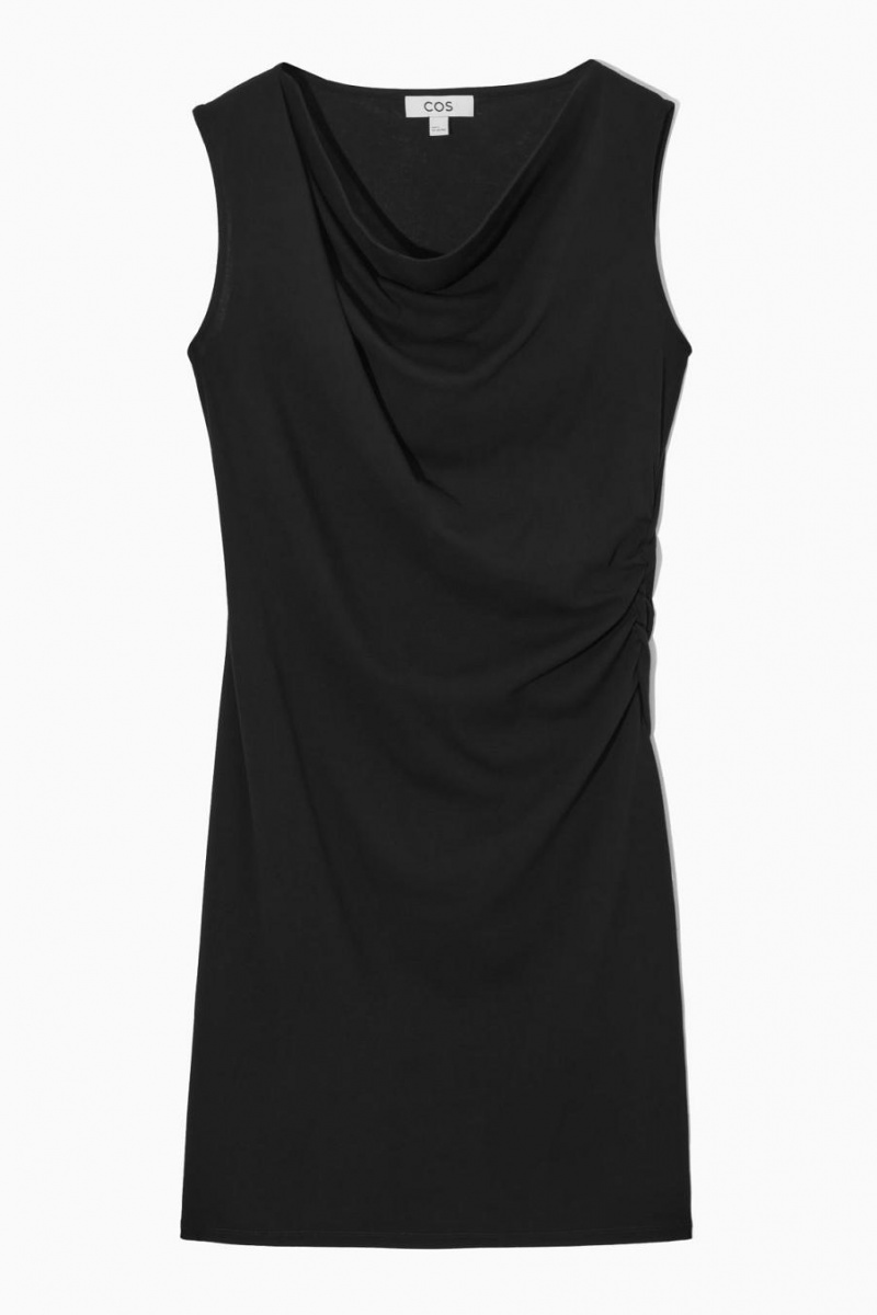 Vestido COS Draped Sin Manga Mujer Negros | 59217PVDZ