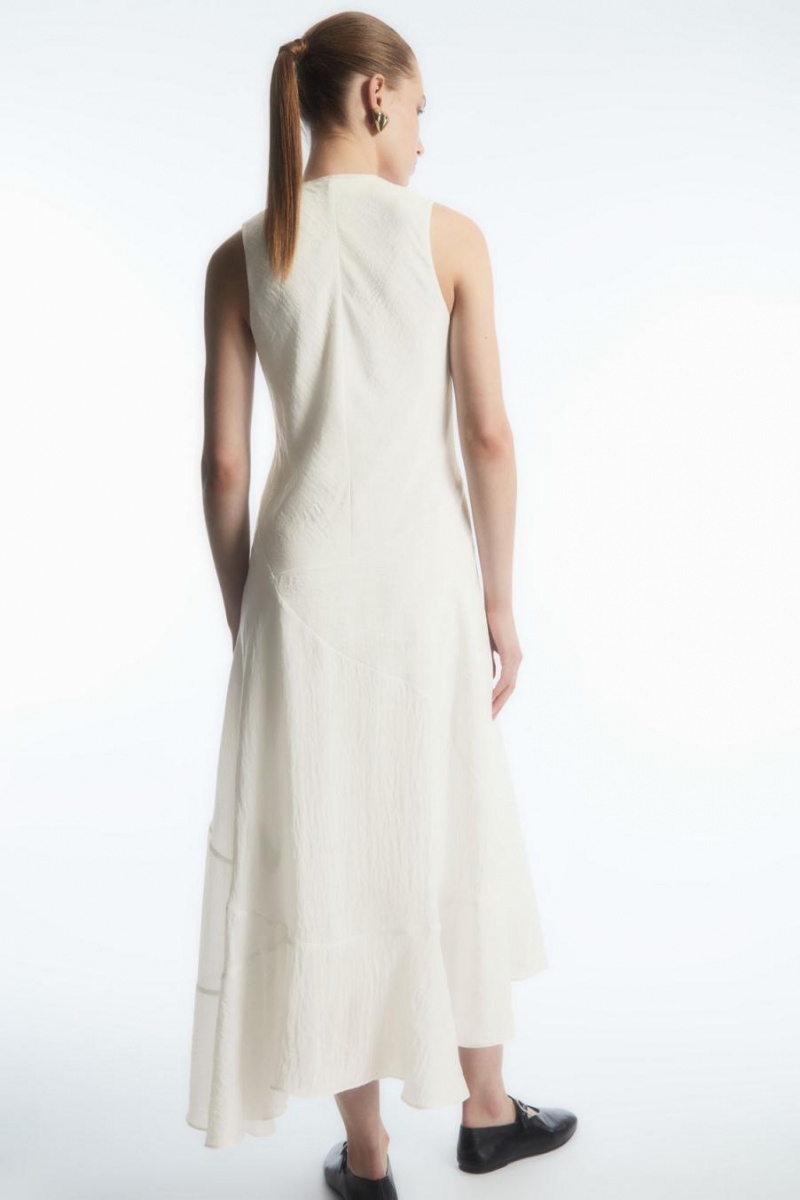 Vestido COS Floaty Asymmetric Midi Mujer Blancos | 49731BTCJ