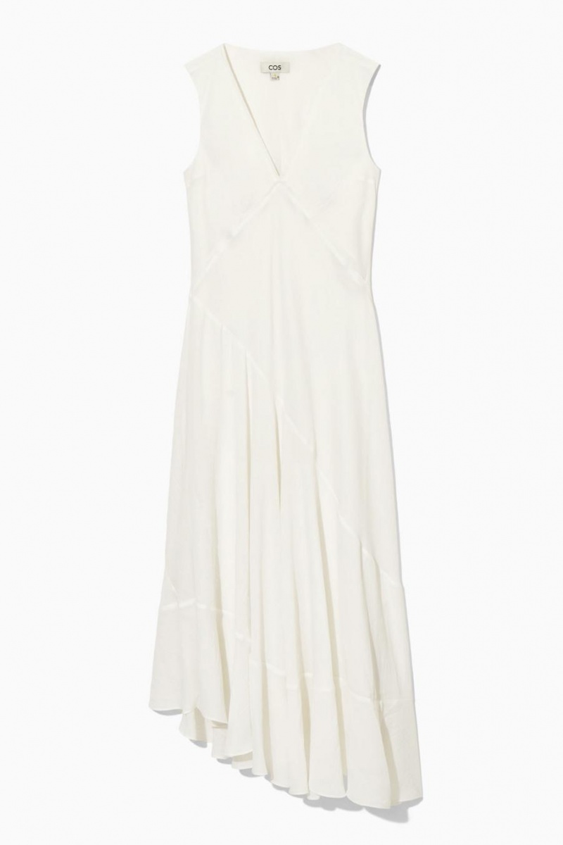 Vestido COS Floaty Asymmetric Midi Mujer Blancos | 49731BTCJ