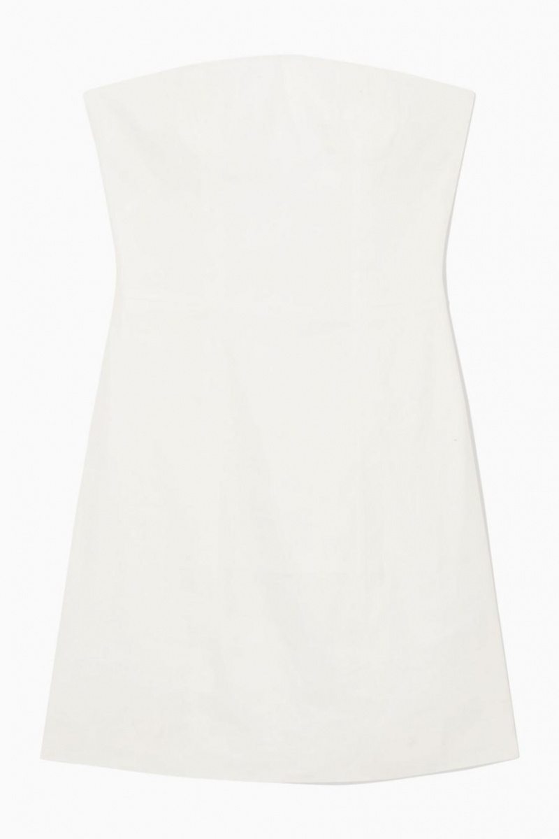 Vestido COS Linen-blend Mini Bustier Mujer Blancos | 54973AZLP