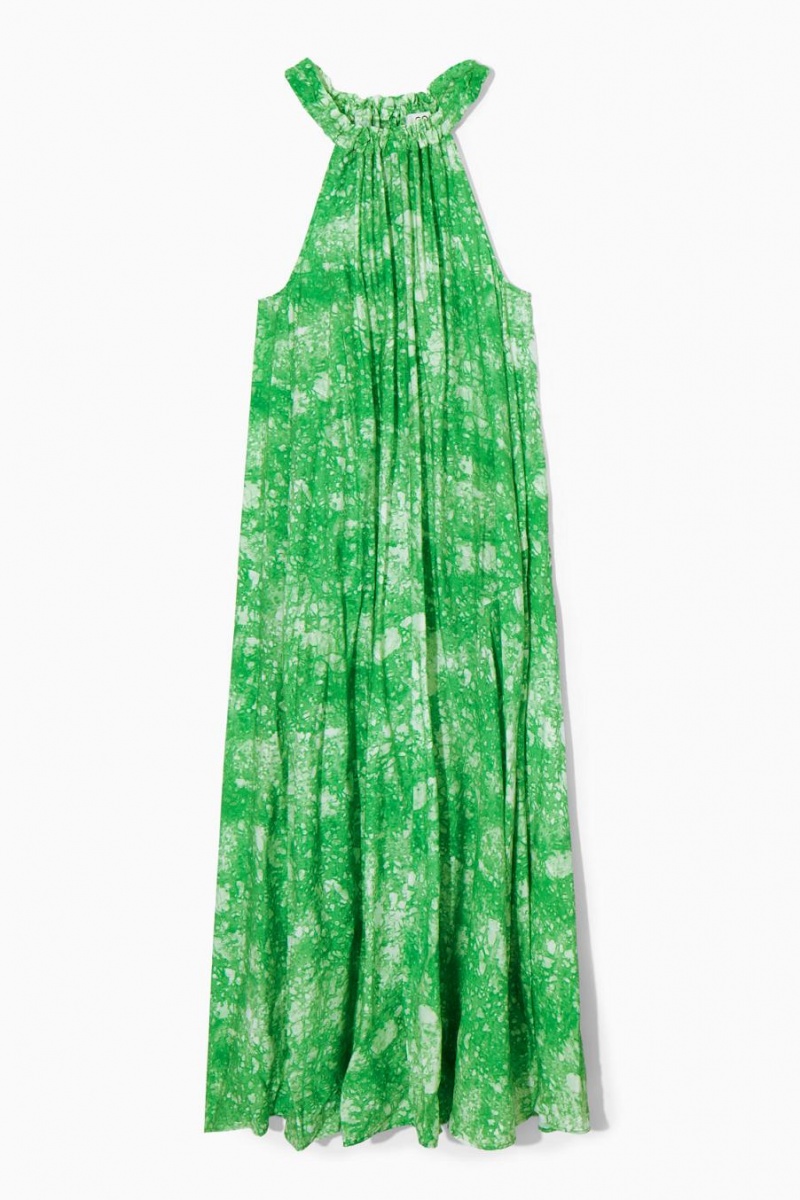 Vestido COS Oversized Gathered Maxi Mujer Verdes | 07869DJCP