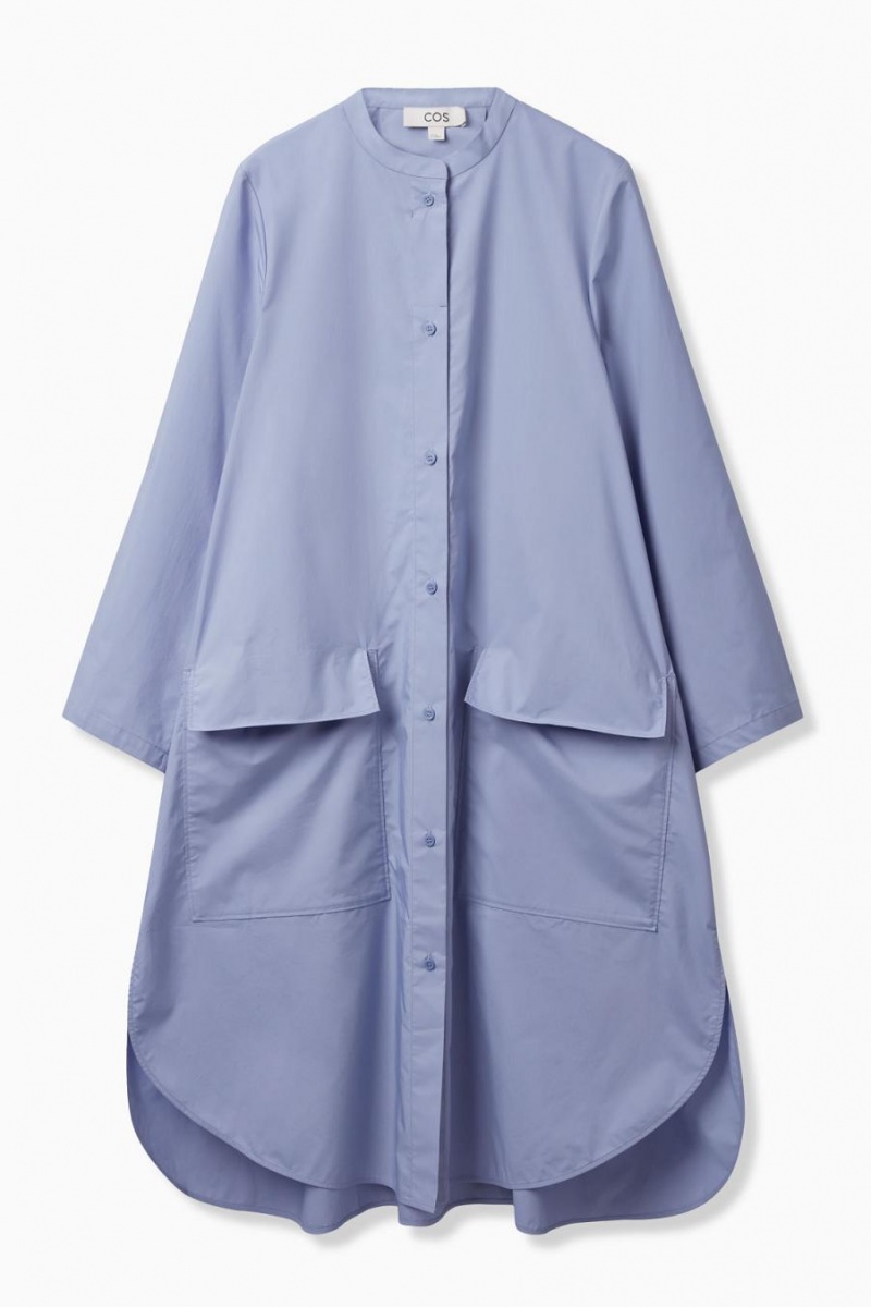 Vestido COS Oversized Poplin Shirt Mujer Azules Claro | 13469ZQRT