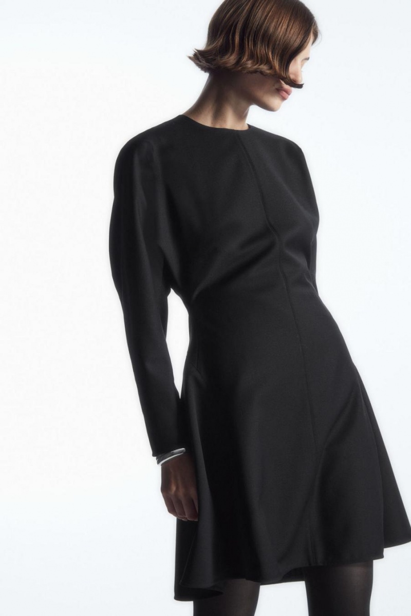 Vestido COS Sculpted Lana-blend Mini Mujer Negros | 26374VZRB